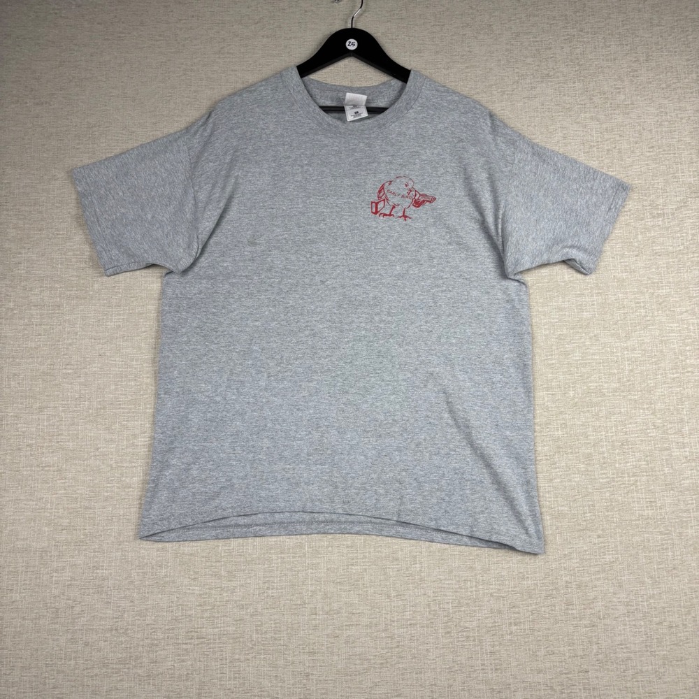 Fruit of the Loom Mens XL Gray Early Bird Special Crime Does Pay Graphic T-Shirt - Picture 1 of 8